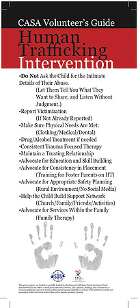 Human Trafficking - Awareness and Prevention Card side 2